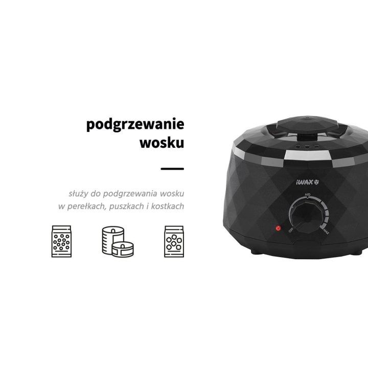 Podgrzewacz wosku iWax Diamond 400 ml 100W Juodos spalvos