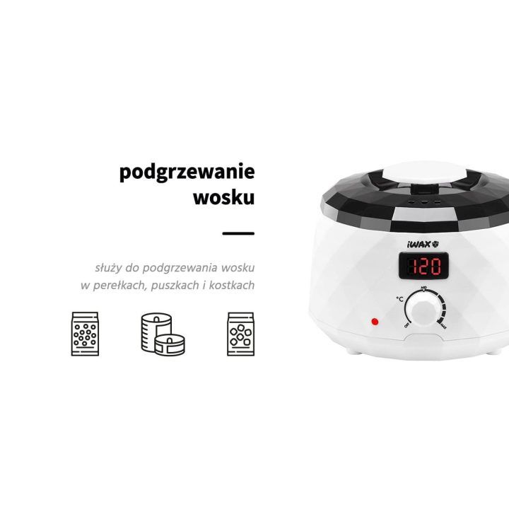 iWax Diamond Tech 400 ml vaško šildytuvas 100 W baltos spalvos