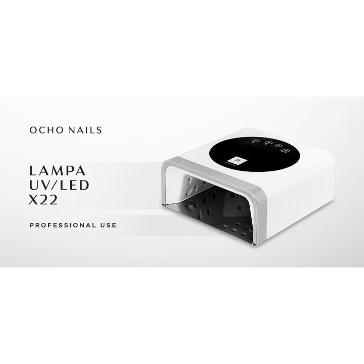 OCHO NAILS X22 72W belaidė UV LED lempa su veidrodiniu dugnu, balta