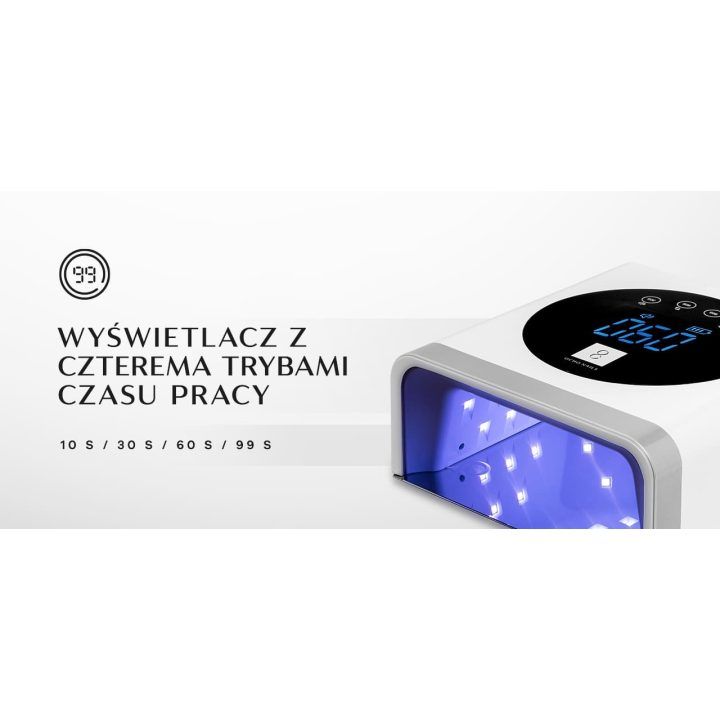 OCHO NAILS X22 72W belaidė UV LED lempa su veidrodiniu dugnu, balta