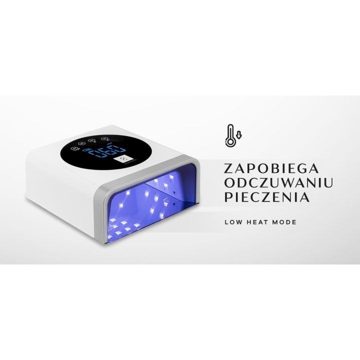 OCHO NAILS X22 72W belaidė UV LED lempa su veidrodiniu dugnu, balta