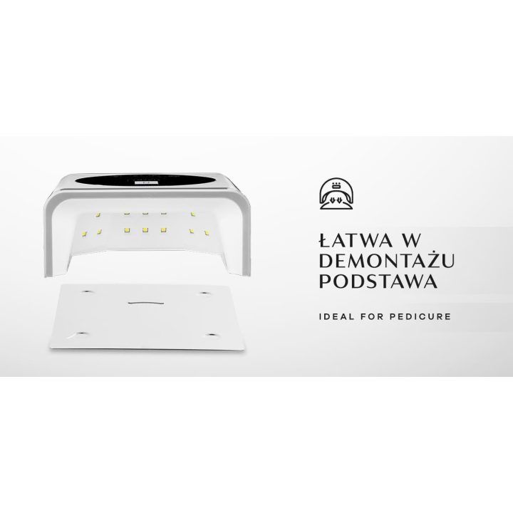 OCHO NAILS X22 72W belaidė UV LED lempa su veidrodiniu dugnu, balta