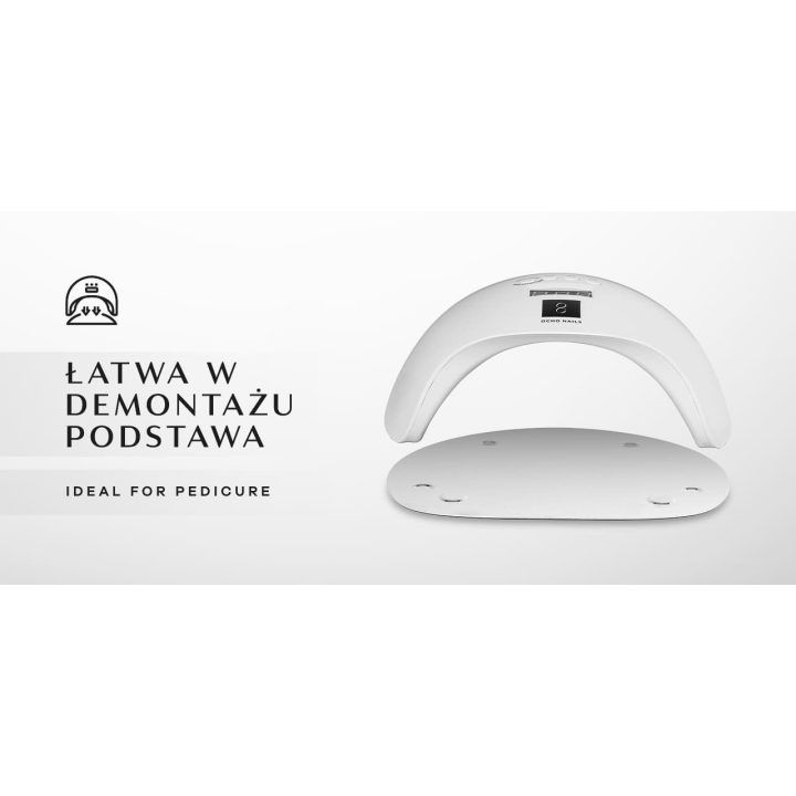 OCHO NAILS X13 UV LED lempa 65W balta su veidrodiniu dugnu