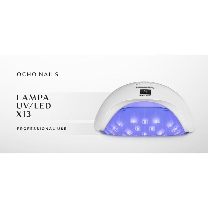 OCHO NAILS X13 UV LED lempa 65W balta su veidrodiniu dugnu