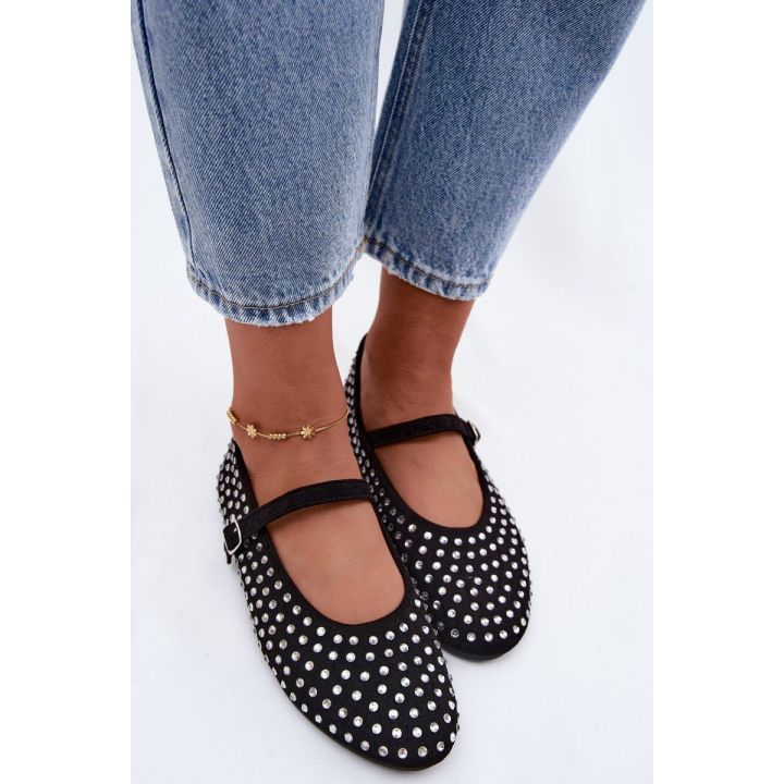 Juodos balerinos su dirželiu Nerolia