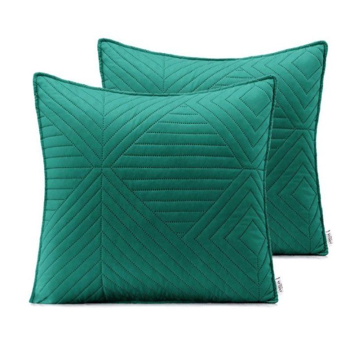 Dekoratyvinis pagalvės užvalkalas 45 × 45 cm, žalios ir smaragdinės spalvos (2 vnt.) AH