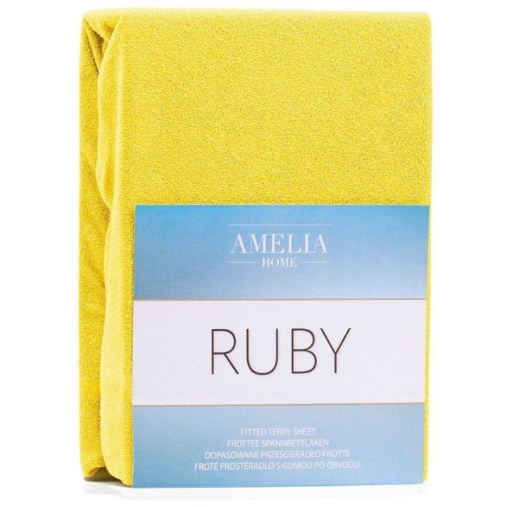 Paklodė su guma 200–220×200+30 cm geltona AH RUBY
