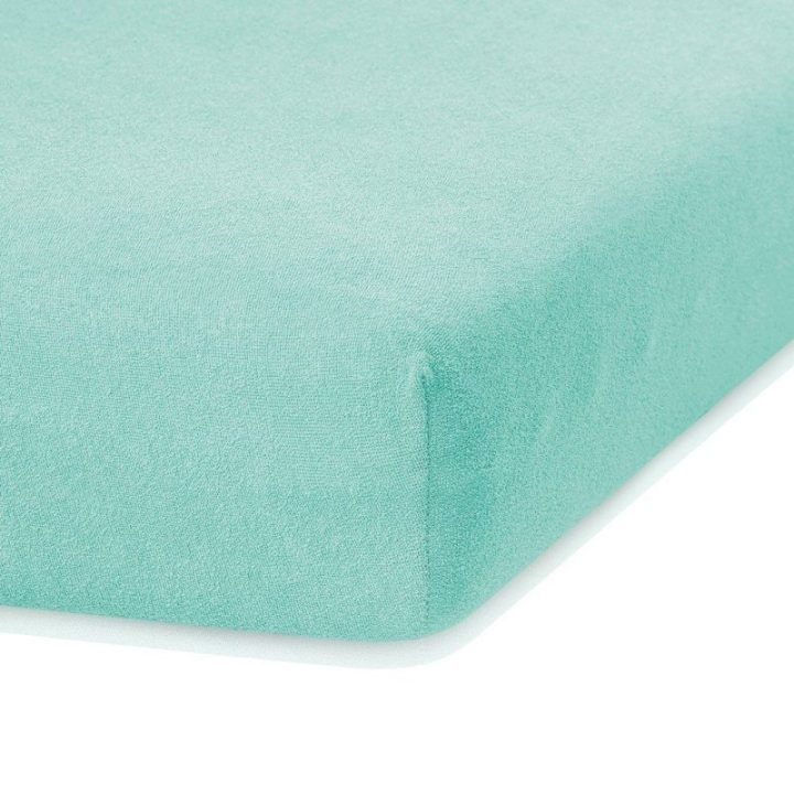 Paklodė su guma 160–180×200+30 cm mėtinės spalvos AH RUBY