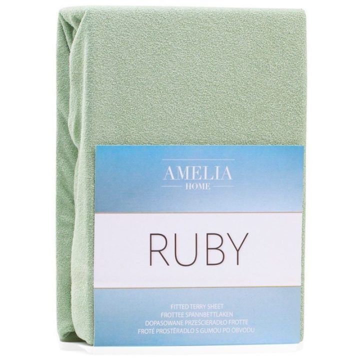 Paklodė su guma 140-160x200+30 alyvuogių spalvos AH RUBY