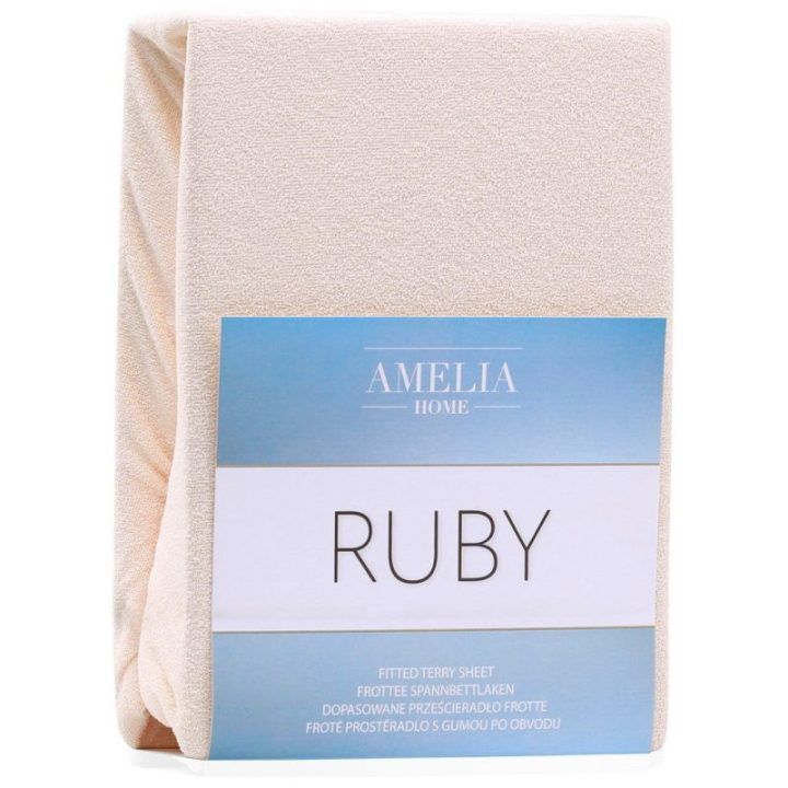 Paklodė su guma 120-140x200+30 šviesiai smėlio spalvos AH RUBY