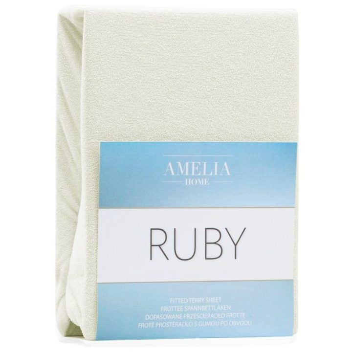Paklodė su guma 80–90x200+30 ecru AH RUBY