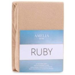 Paklodė su guma 180–200×200+30 cm smėlinė AH RUBY