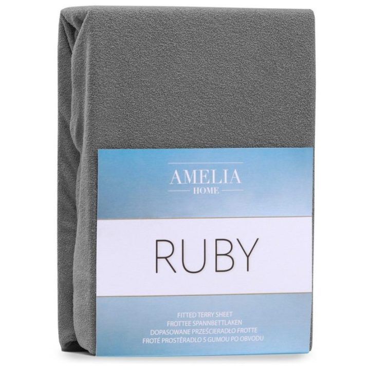 Paklodė su guma 80–90x200+30 tamsiai pilka AH RUBY