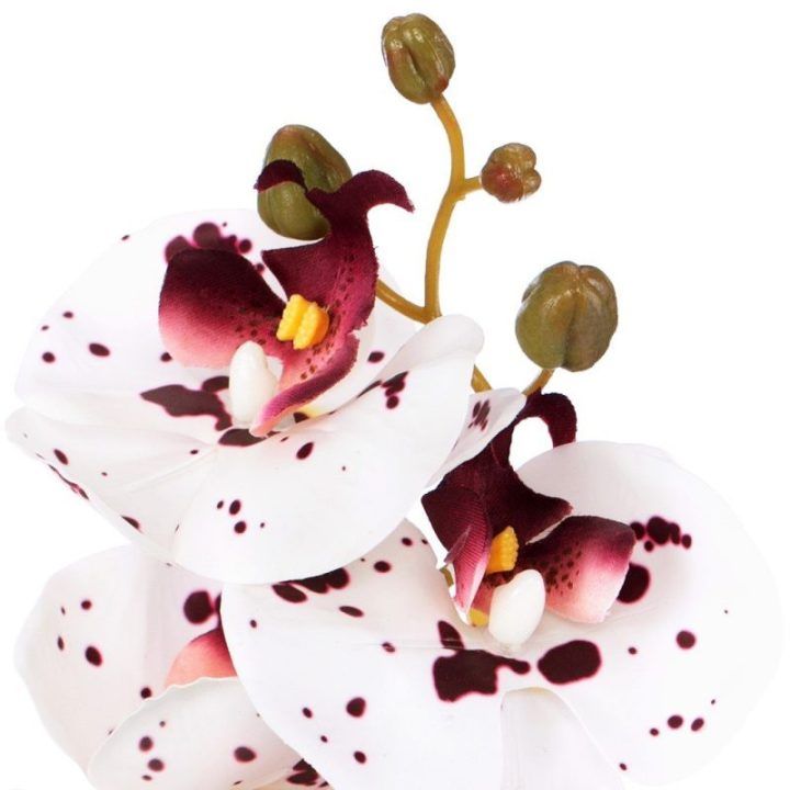Dirbtinės orchidėjos, baltos ir alyvinės, rinkinys 10 vnt.
