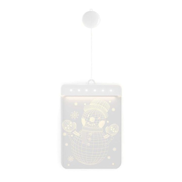 LED vitražas – sniego senis, stačiakampis (1 vnt.)