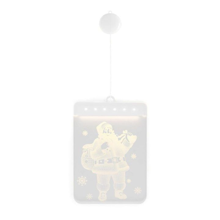 LED vitražas stačiakampis Kalėdų senelis