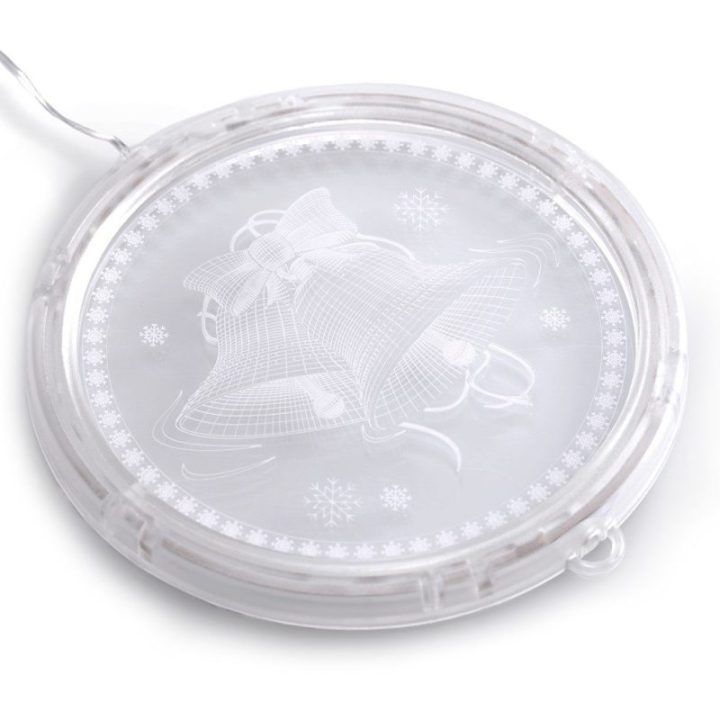 LED vitražas apvalūs žaisliukai su elniais, rinkinys 5 vnt.