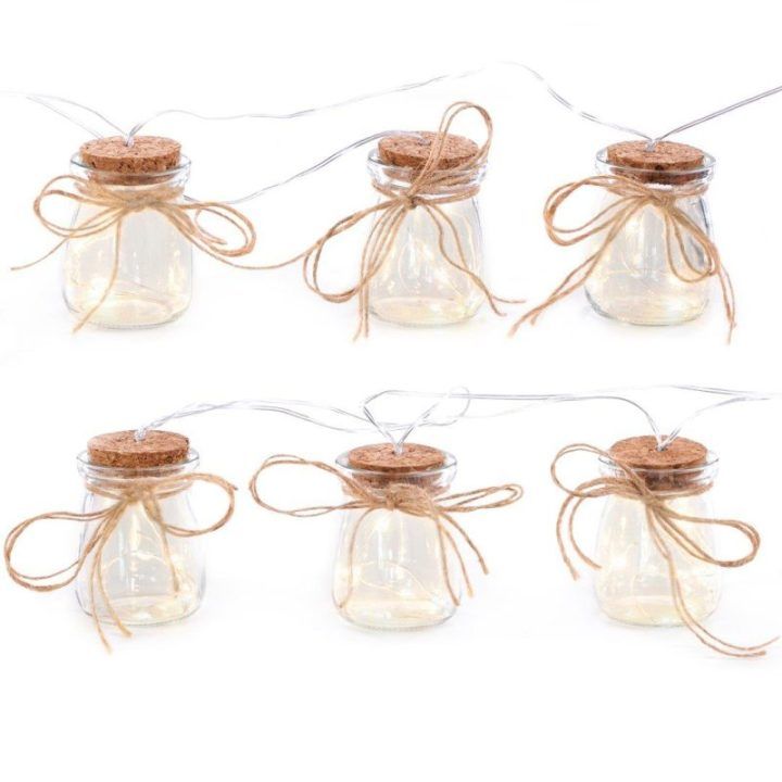 Šiltai baltos LED girliandos, 6 vnt.