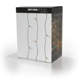 LED girlianda 200 LED, 1 × 2 m, šiltai balta