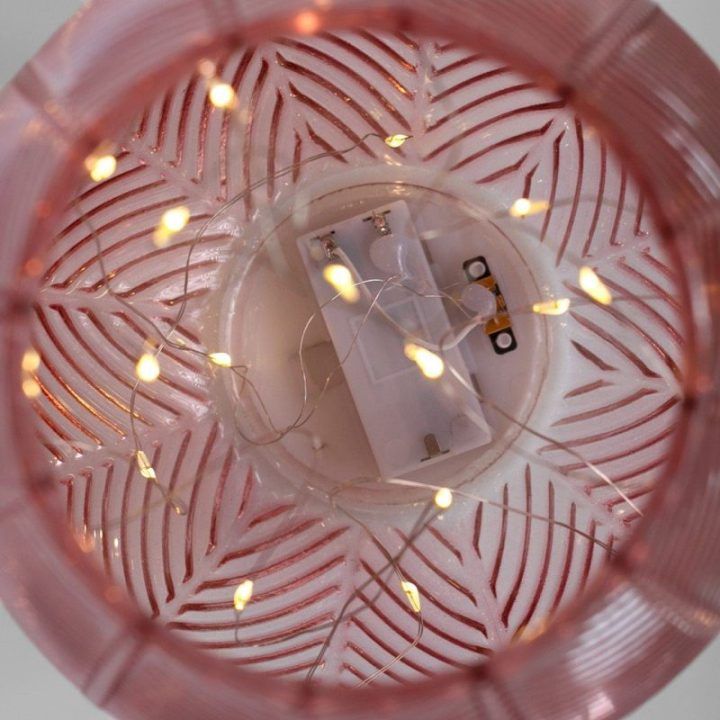 LED dekoracija MURCIA pudrinė rožinė 16 × 17,5 cm