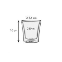 Dvigubos sienelės gėrimų stiklinės MyDrink, 250 ml, 2 vnt.