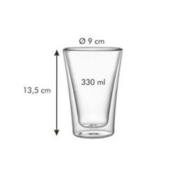 Dvigubos sienelės stiklinės MyDrink 330 ml, 2 vnt.
