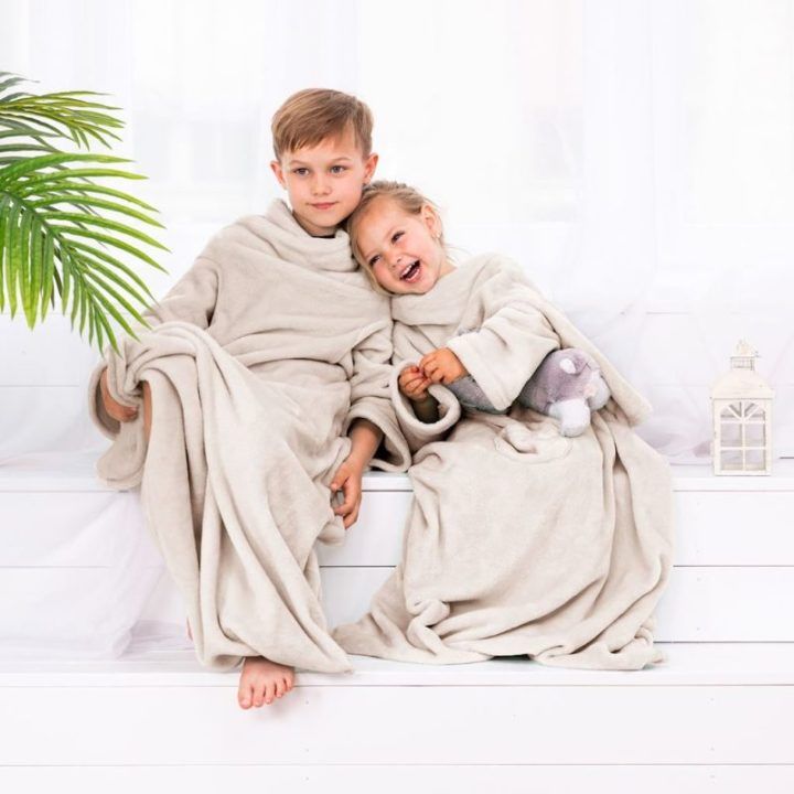 Antklodė kreminės spalvos LAZYKIDS 90×105 cm