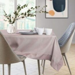 Staltiesė Empire pudrinė rožinė 130×130 cm