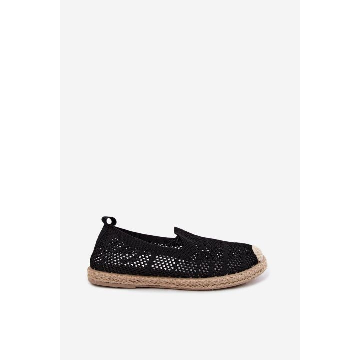 Juodos moteriškos ažūrinės espadrilės Candessa