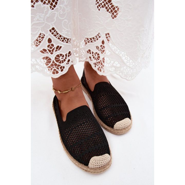 Juodos moteriškos ažūrinės espadrilės Candessa