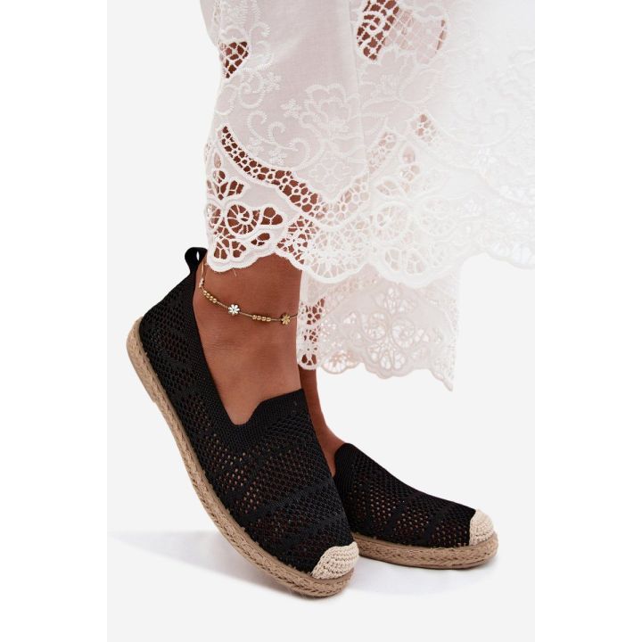 Juodos moteriškos ažūrinės espadrilės Candessa
