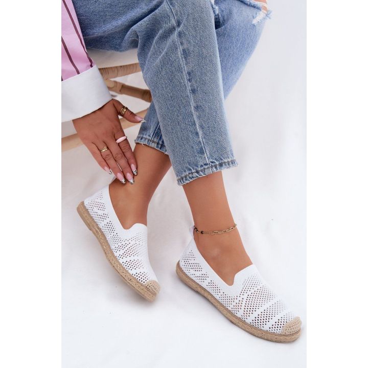 Baltos espadrilės Candessa