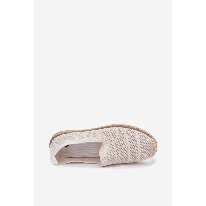 Moteriškos tekstilinės ažūrinės espadrilės Candessa, smėlio spalvos