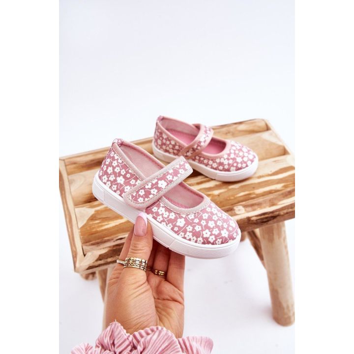 Vaikiškos Velcro balerinos, rožinės spalvos Selah