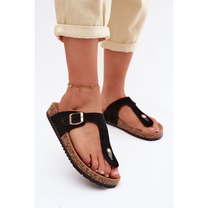 Juodos japoniškos šlepetės Step in style