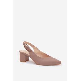 Smėlio spalvos basutės su kulnu Step in style