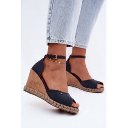 Tamsiai mėlynos basutės su kulnu Step in style
