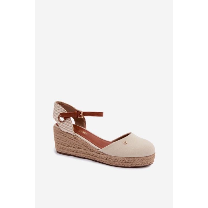 Smėlio spalvos espadrilės su kulnu Wrangler
