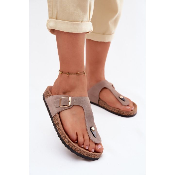 Smėlio spalvos basutės su sagtimi Step in style