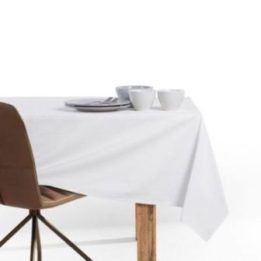 Staltiesė apvali 160 cm balta DK PURE