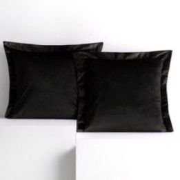Pagalvės užvalkalas aksomas 45×45 cm juoda AH
