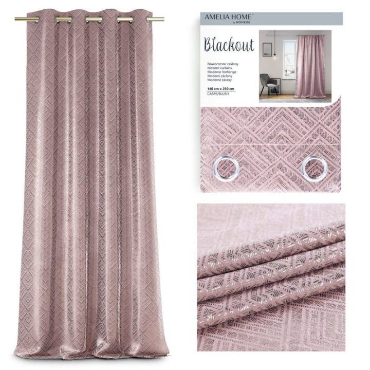 Užuolaida blackout 140×250 rožinė–auksinė CASPE