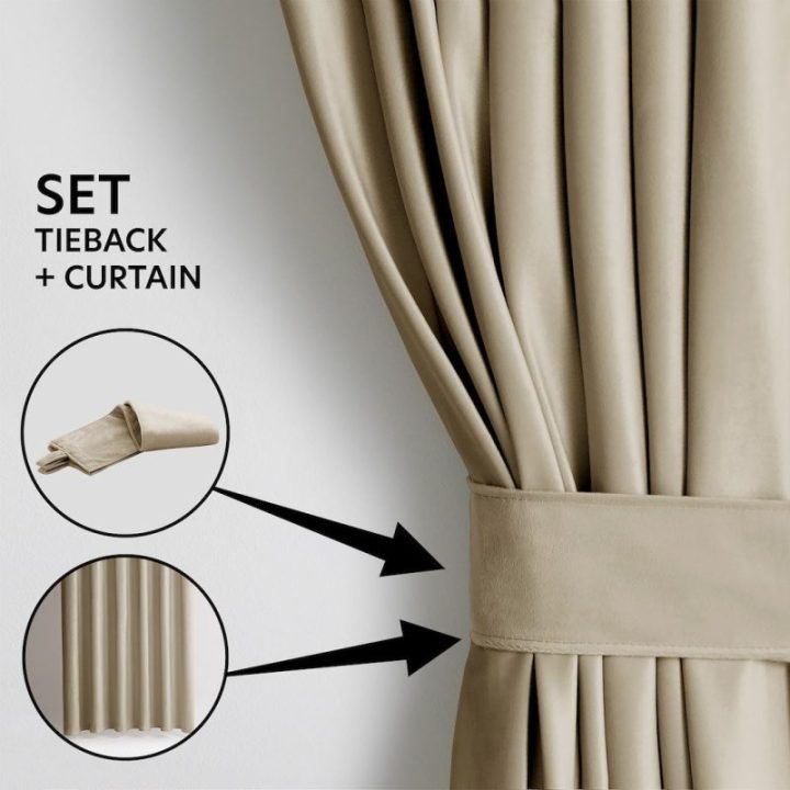 Užuolaida 140×245 smėlio spalvos aksominė AH