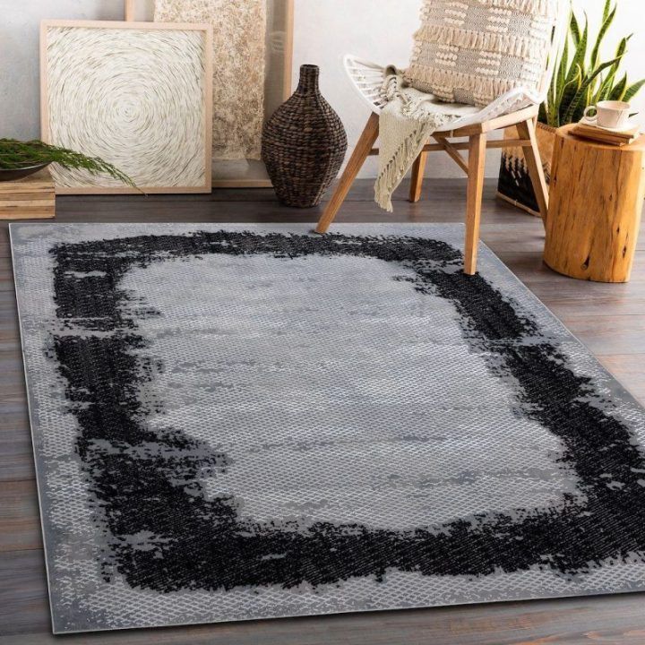 Kilimas 80 × 150 cm, pilkos spalvos IONA FRAME