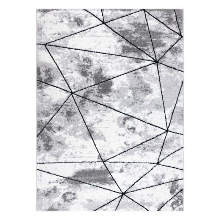 Kilimas 120 × 170 cm, pilkos spalvos VERS POLYGONS