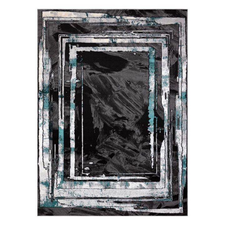 Kilimas 120 × 170 cm, pilkos ir žalsvos spalvos WELLI FRAME