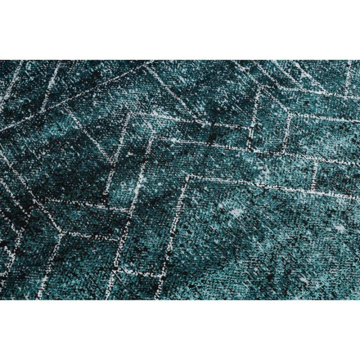 Kilimas 140 × 190 cm, pilkos ir žalios spalvos WELLI RHOMBUS