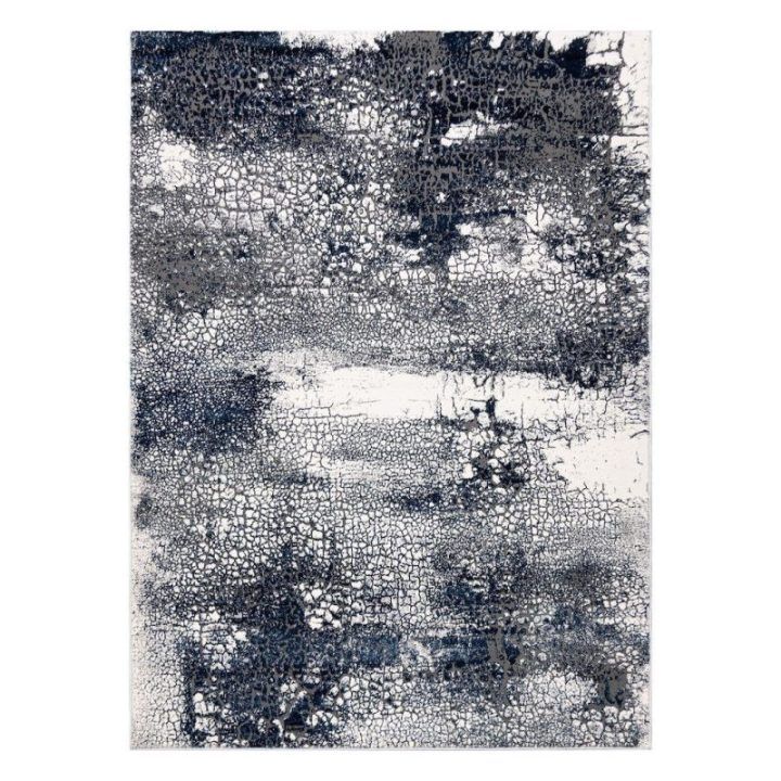 Kilimas 140 × 190 cm, kreminės ir tamsiai mėlynos spalvos WELLI