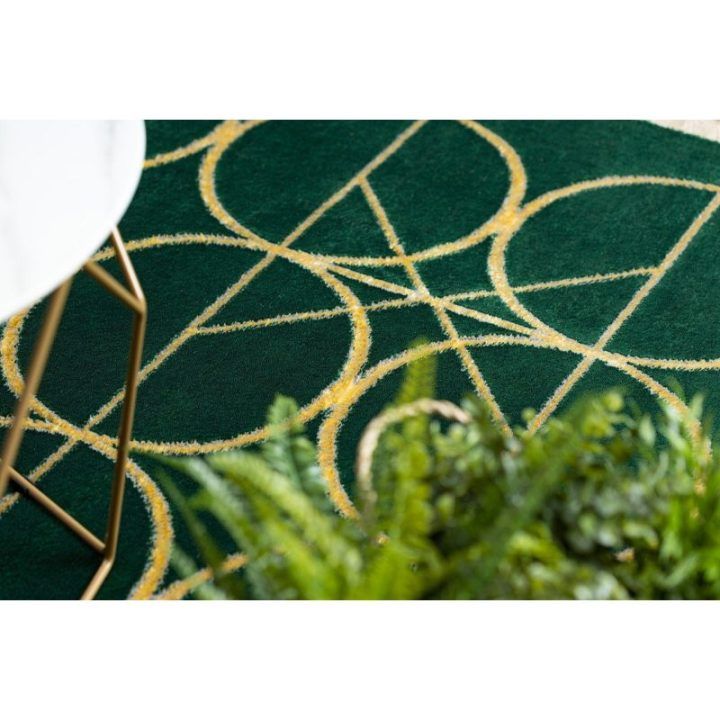 Kilimas 160 × 220 cm, tamsiai žalias su auksinėmis detalėmis ESTEMA