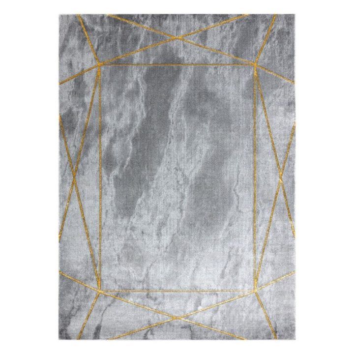 Kilimas 160 × 220 cm, pilkos spalvos su auksiniais akcentais ESTEMA